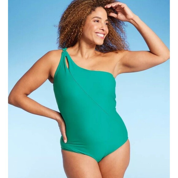 NWT Land’s End UPF 50 Full Coverage Tummy Control One Shoulder One Piece Suit - Picture 3 of 4